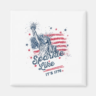 Íman Partido Como Ele É 1776, 4 De Julho, USA Flag, Ame