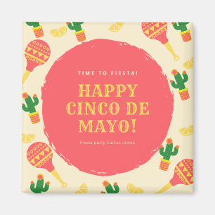 Íman Partido Fiesta Sombrero Cactus Limões Peppers Mara