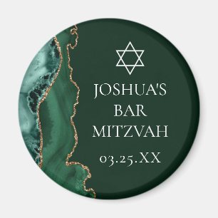 Íman Partido Mitzvah, Bar de Agate Dourado Verde Escuro