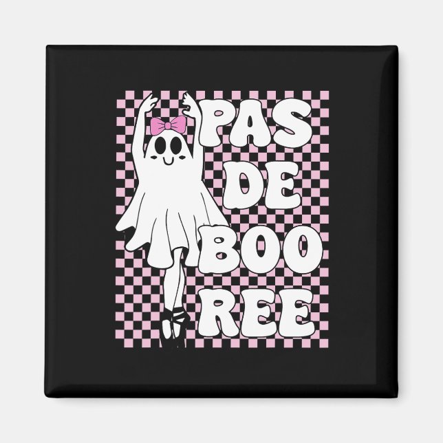 Íman Pas De Boo ree Funny Retro Balé Fantasmas Hallowee (Frente)