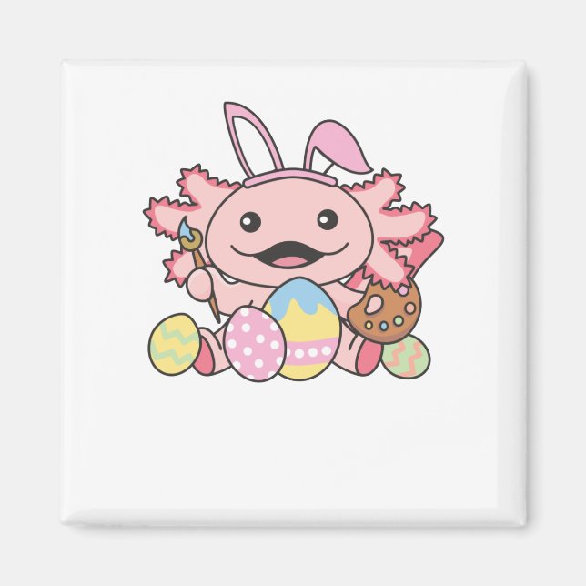 Íman Páscoa Axolotl Cuta Com Ovos De Páscoa Como Páscoa (Frente)