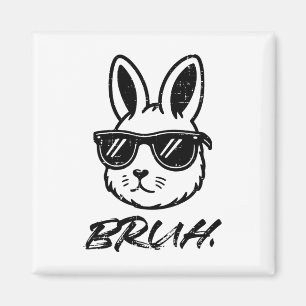 Íman Páscoa Bruh Bunny Sungles Engraçado Homens Meninos