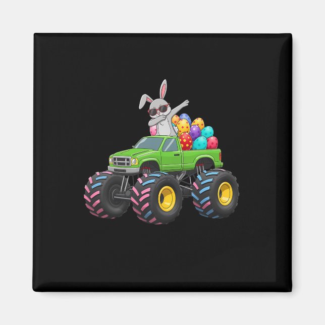 Íman Páscoa Bunny Dabbing Monster Monster Ovos de Pásco (Frente)
