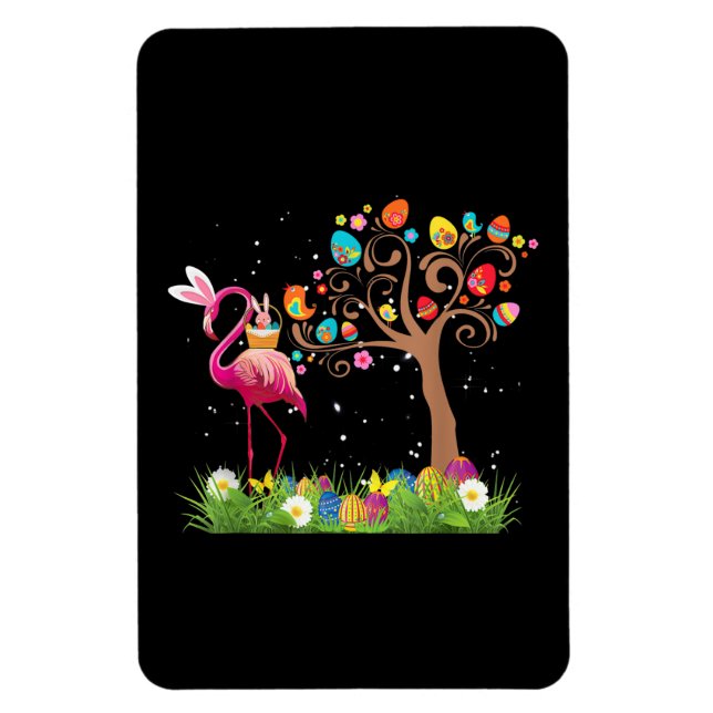 Íman Páscoa Bunny Flamingo 2021 | Amantes Flamingo Cujo (Vertical)