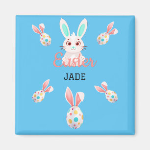 ÍMAN " PÁSCOA" BUNNY MAGNET COM OVOS E NOME ESPECIFICAD