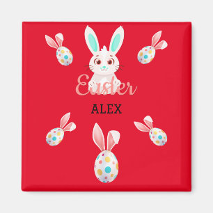 ÍMAN " PÁSCOA" BUNNY MAGNET COM OVOS E NOME ESPECIFICAD