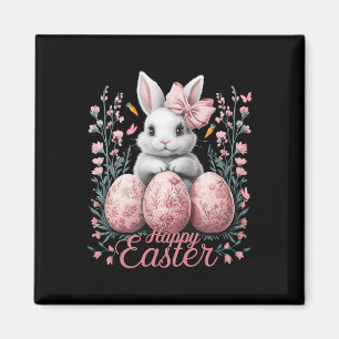 Íman Páscoa Chinoiserie Floral Bunny Com Coquete Bonito