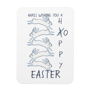 Íman Páscoa De Hoppy Rabbit Azul, Letra Simples De Des