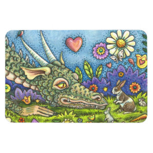 ÍMAN  PÁSCOA DRAGON EM BUNNY TRAIL, FELIZMENTE FELIZ.