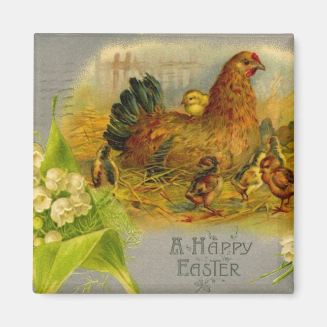 Íman Páscoa Hen E Pintinhos (Frente)