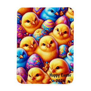 Íman PÁSCOA ~ Pintinhos, Ovos ~ Ímã de Foto Flexível