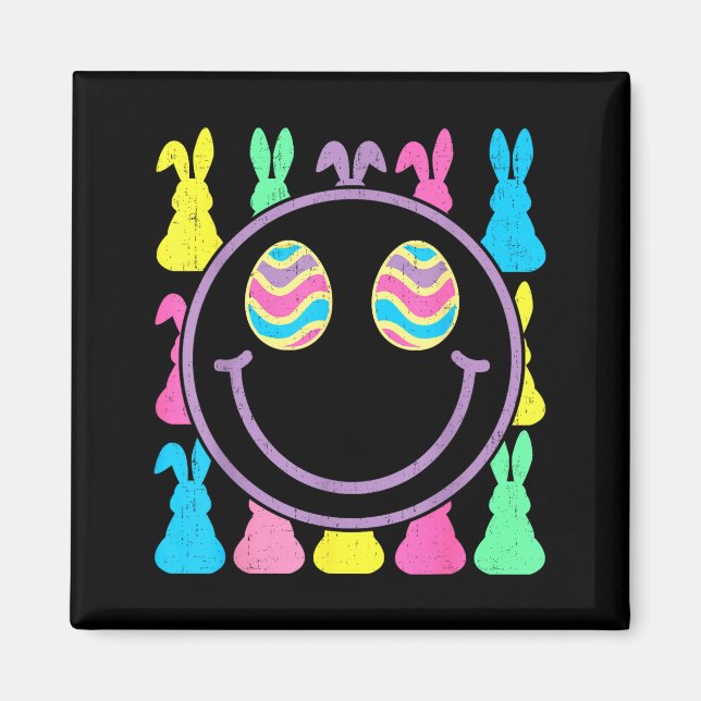 Íman Páscoa Retro Groovy Para Meninas Crianças Menino F (Frente)