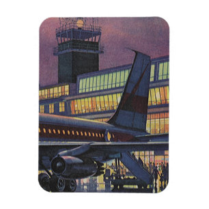 Íman Passageiros das empresas Vintage em avião no aerop