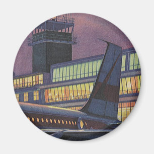 Íman Passageiros de negócios vintage em avião no aeropo