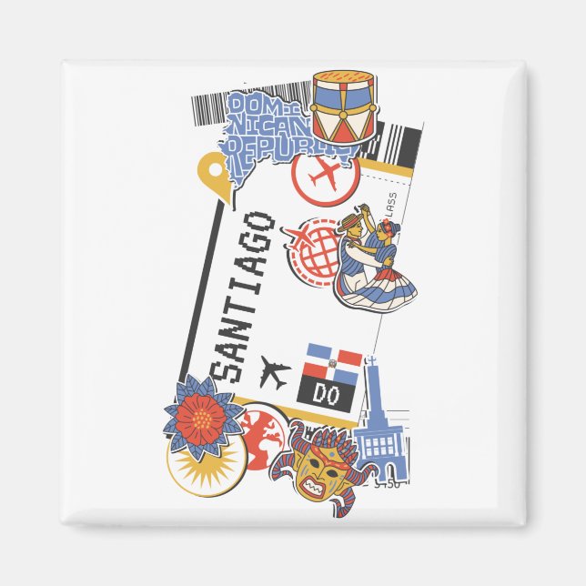 ÍMAN PASSAGEM DE EMBARQUE SANTIAGO DE LOS CABALLEROS DO (Frente)