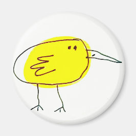 Íman Passarinho Amarelo Divertido Doodle 