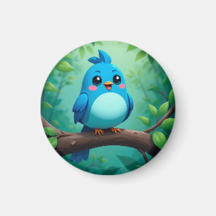 Íman Passarinho Azul de Desenho Animado Fofo
