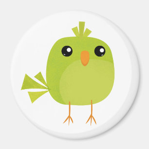 Íman Passarinho Verde Fofo Desenho Animado