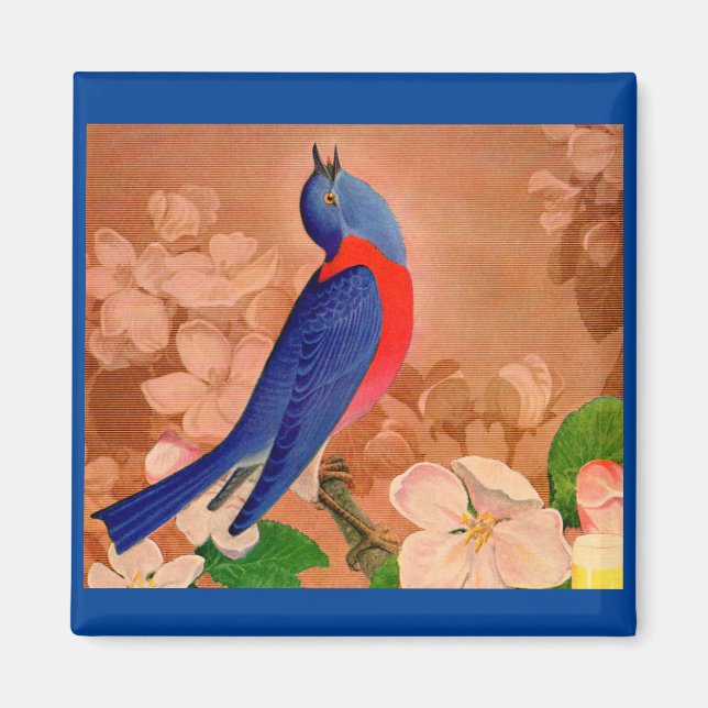 Íman pássaro azul da felicidade (Frente)