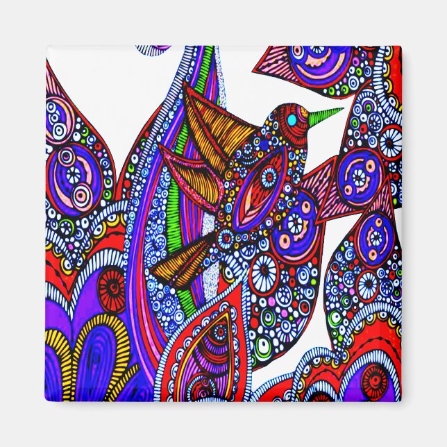 Íman Pássaro Azul Do Magneto Branco Do Paraíso (Frente)