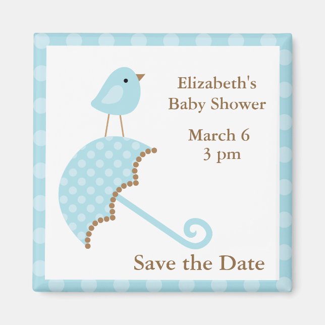 Íman Pássaro azul e guarda-chuva (Frente)