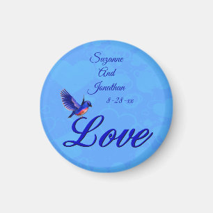 Íman Pássaro Azul Personalizado Casamento