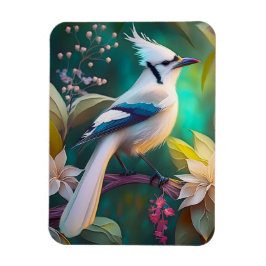 Íman Pássaro Branca de Teal Wing Jay Fantasy