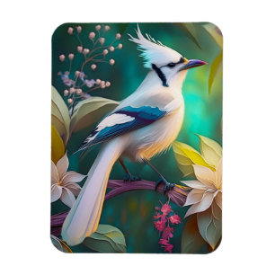 Íman Pássaro Branca de Teal Wing Jay Fantasy