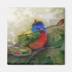 Íman Pássaro Bunting pintado pintor