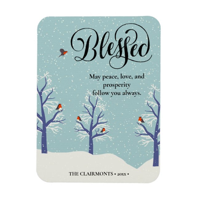 Íman Pássaro Cardinal Negro-Elegante BLEESED (Vertical)