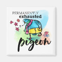 Pássaro Cartoon de Texto do Pombo Esgotado Permane