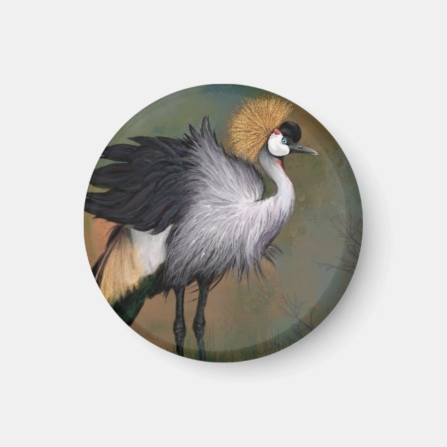 Íman Pássaro Crano Cortado de Cinzas de Magnet (Frente)