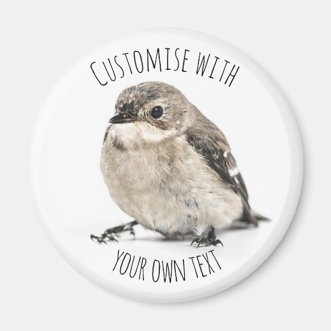 Íman Pássaro de Jardim Fofo com Texto Personalizado (Frente)