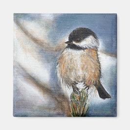 Íman Pássaro de Música Chickadee Preto