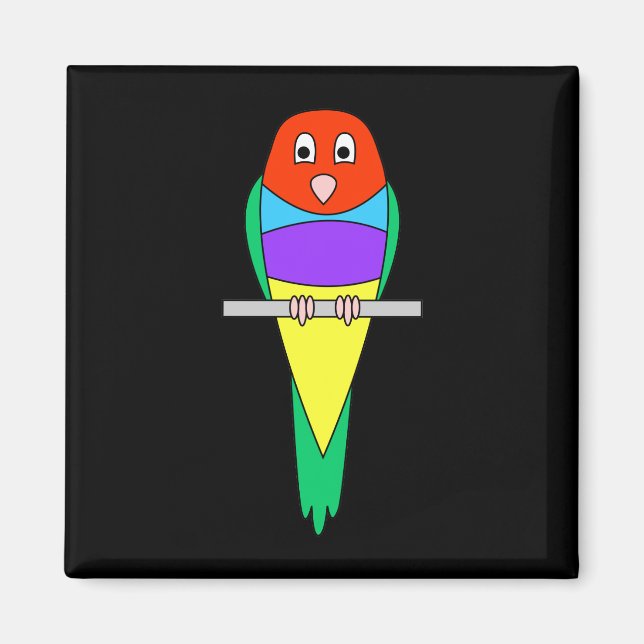 Íman Pássaro Finch Arco-Íris. Gouldian Finch. (Frente)