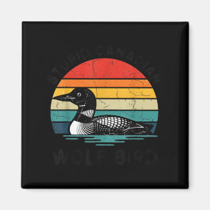 Íman Pássaro Lobo Canadense Retro pôr do sol Natureza