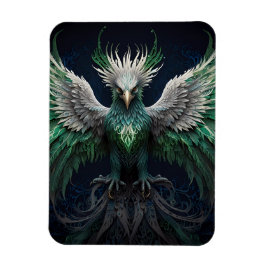 Íman Pássaro Majestoso Verde e Branco da Phoenix