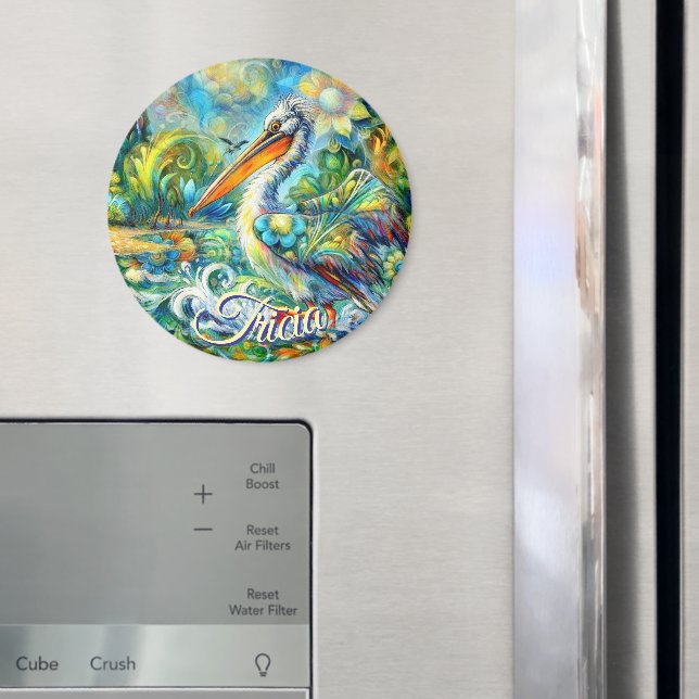Íman Pássaro Pelicano no País das Maravilhas Personaliz (In Situ (Fridge))