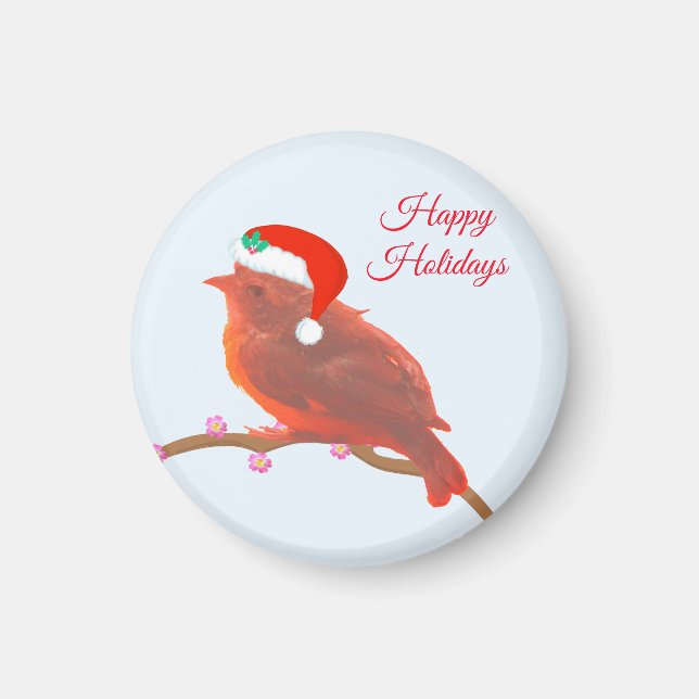 Íman Pássaro pequeno e fofo de Natal (Frente)
