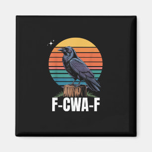 Íman Passaro Preto Cômico Retro F-Caw-F Corvo Corvo