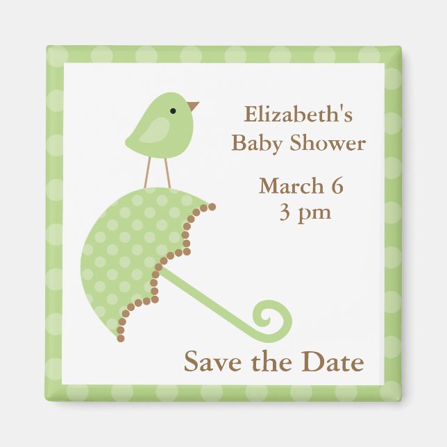 Íman Pássaro Verde e Guarda-chuvas (Frente)