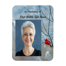 Íman Pássaro Vermelho Cardinal do Memorial Keepsaame