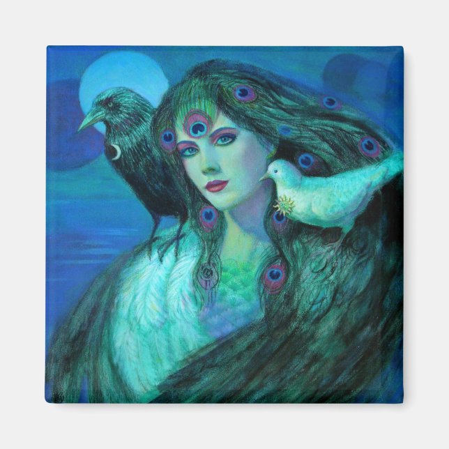 Íman "Pássaros da Dualidade - Senhora Pavão" (Frente)