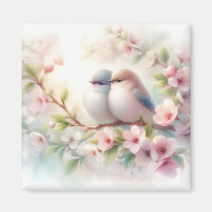Íman Pássaros de Amor da Primavera Flor de Cerejeira Fl