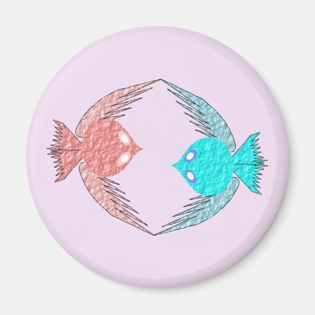 Íman Pássaros de Amor, Rosa e Azul (Frente)