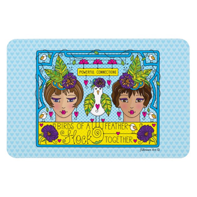 Íman Pássaros De Um Magnete Flexível De Feather 6"x4" (Horizontal)