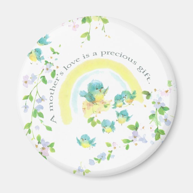 Íman Pássaros dias de as mães Azuis Com Amor (Frente)