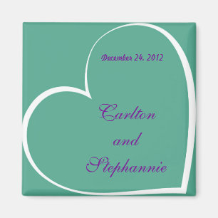 Íman Pássaros do Amor, Teal/Purple Wedding Magnet