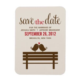 Íman Pássaros do Parque Bench Wedding
