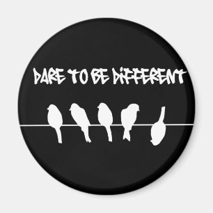 Íman Pássaros em um fio - ouse ser diferente (o preto)